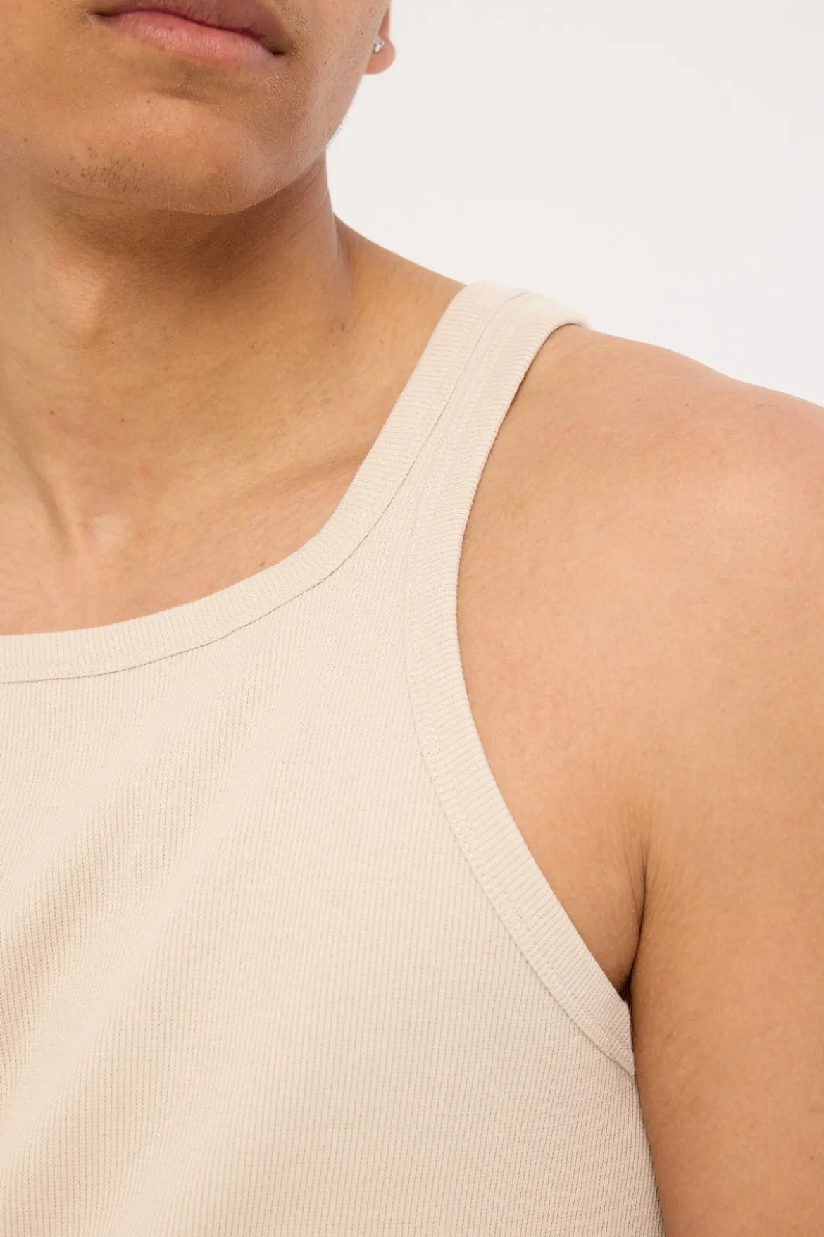Square Neck Singlet Tank Sand
