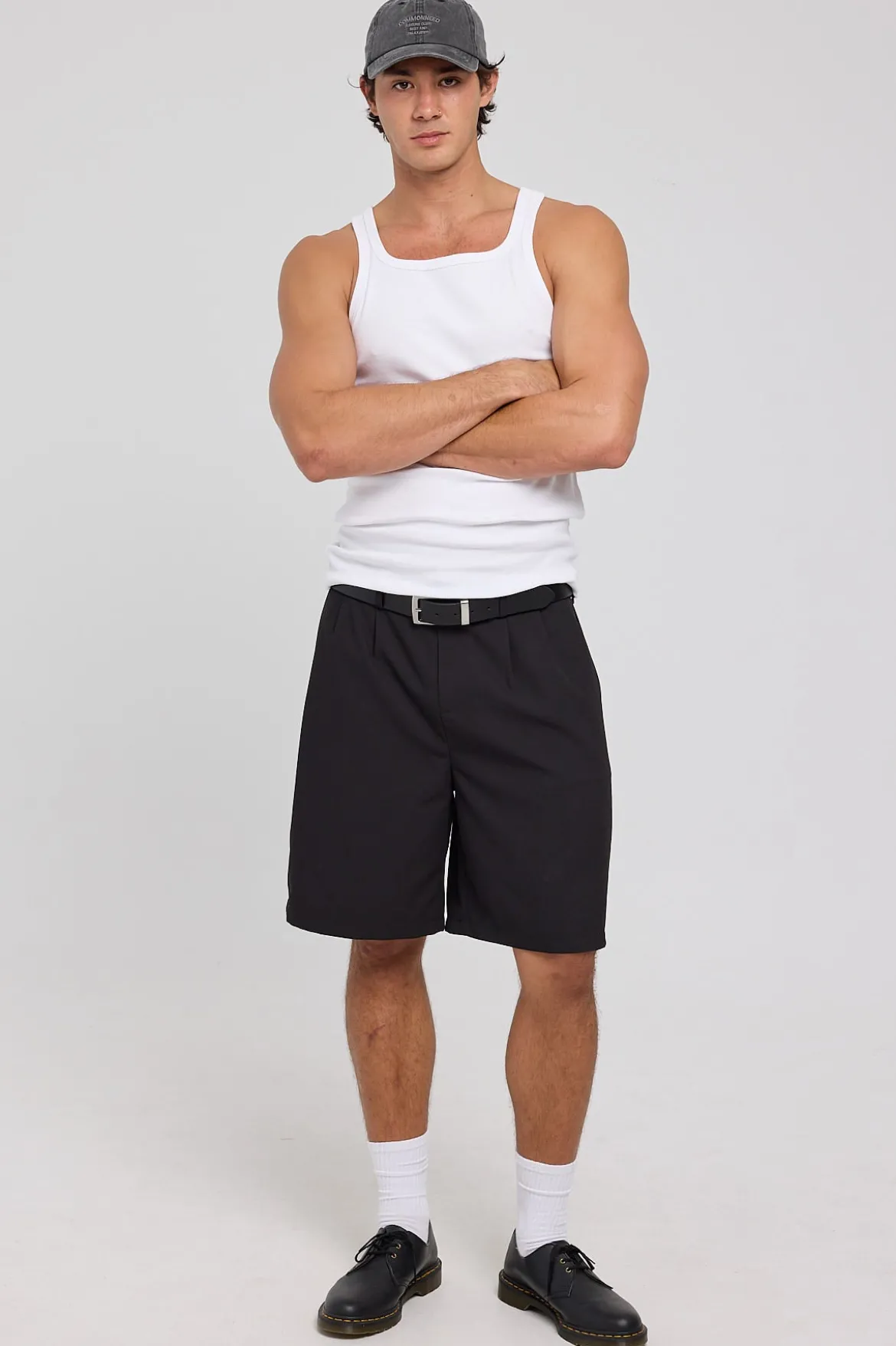 Square Neck Singlet Tank White