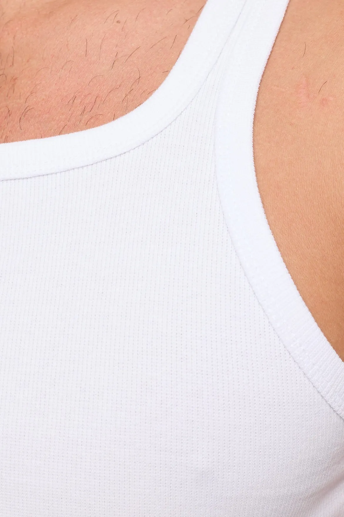 Square Neck Singlet Tank White