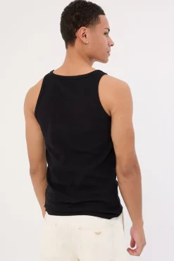 Square Neck Singlet Tank Black