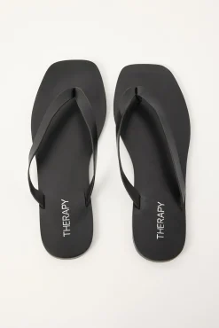 Square Toe Slide Black
