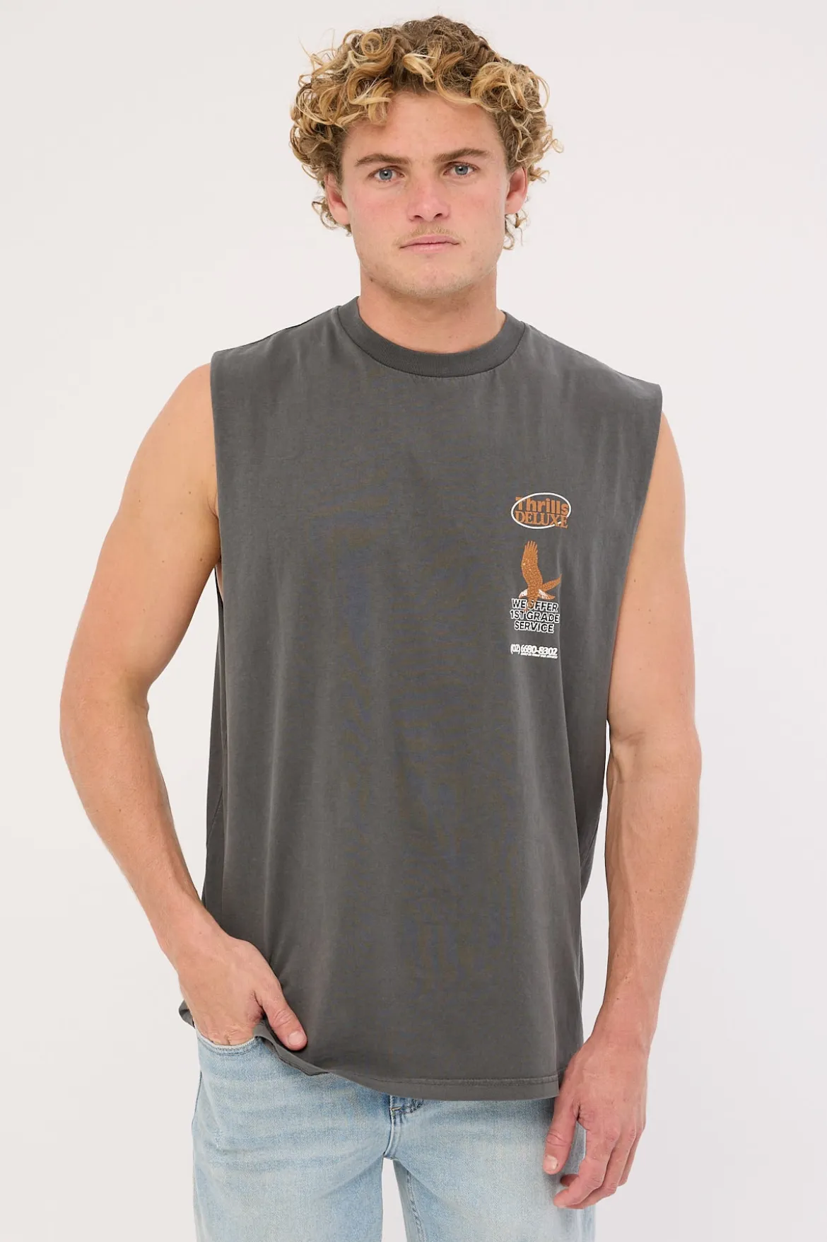 1st Grade Service Merch Fit Muscle Tee Merch Black