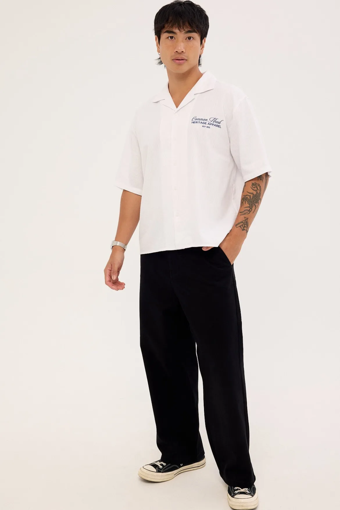 Stagger Big Slacker Cropped Pant Black