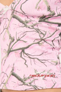 Starlit Camo Lace Ribbon Cami Pink Camo