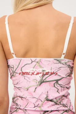Starlit Camo Lace Ribbon Cami Pink Camo
