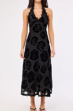 Stars Align Midi Dress Burnt Noir Rose