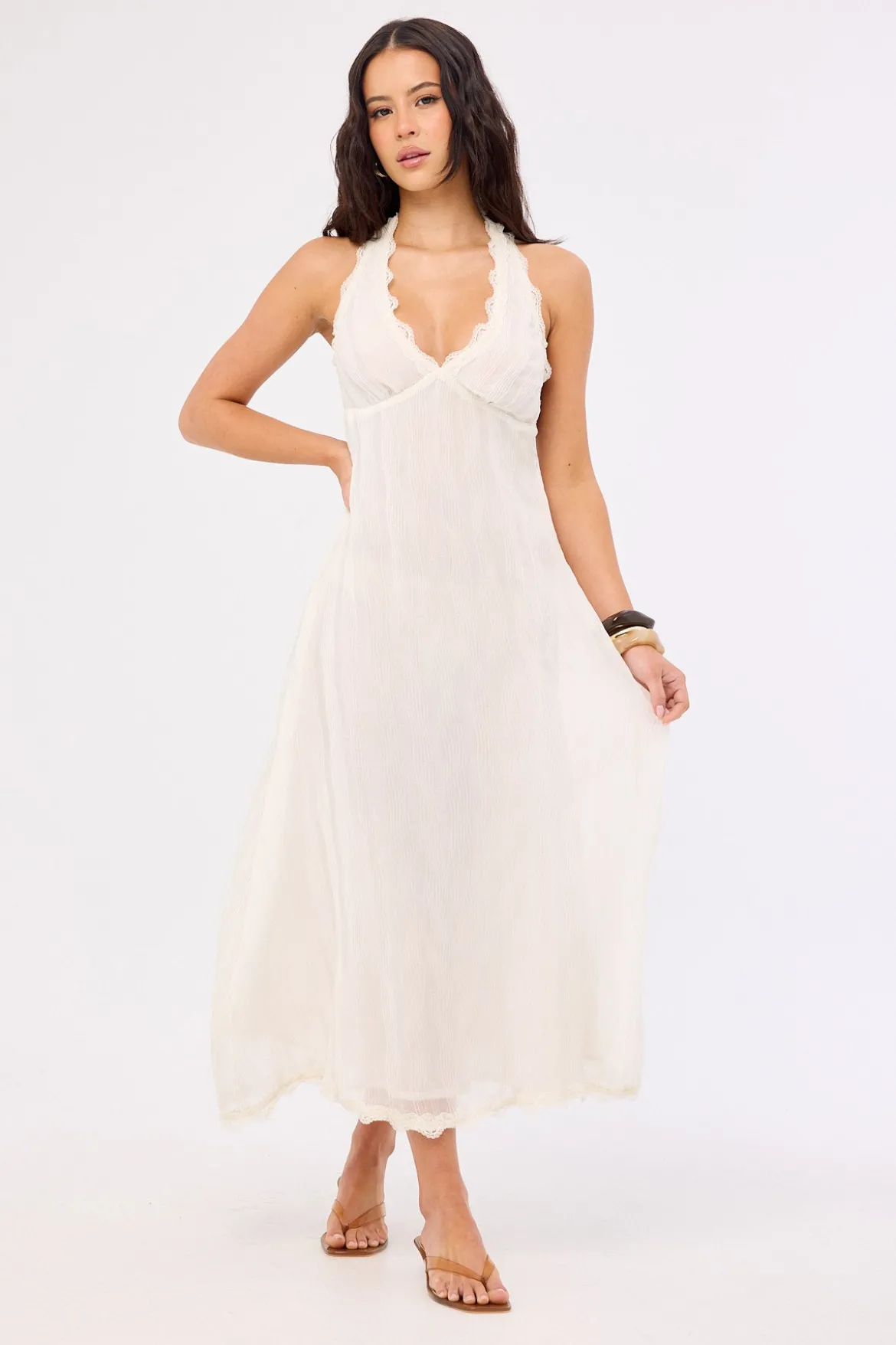 Stars Align Midi Dress Cream