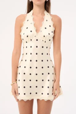 Stars Align Mini Dress Cream Polka
