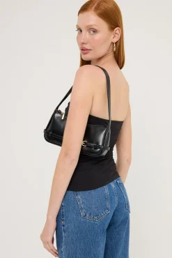 Stasia Strapless Jersey Top Black