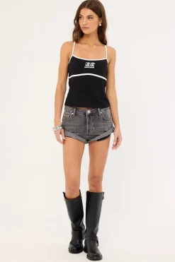 Static Cami Top Black