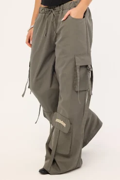 Stealth Pocket Wide Leg Cargo Pant Charcoal