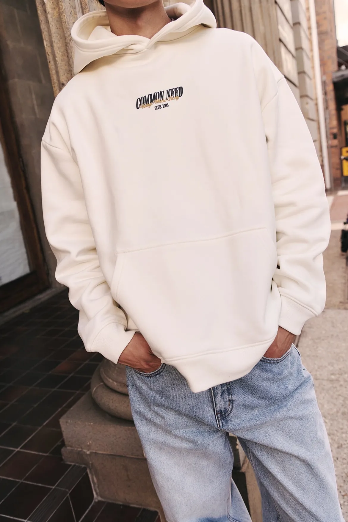 Steer Boxy Hoodie Off White
