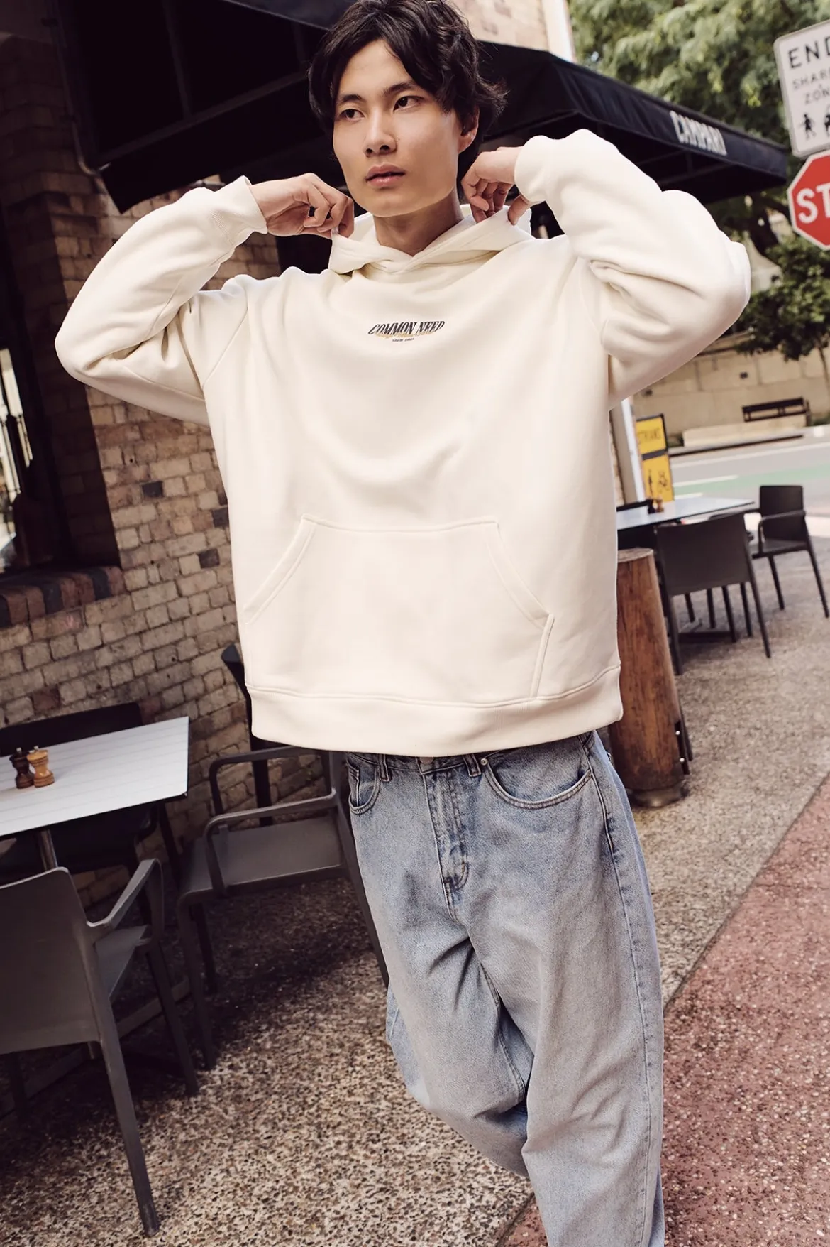 Steer Boxy Hoodie Off White