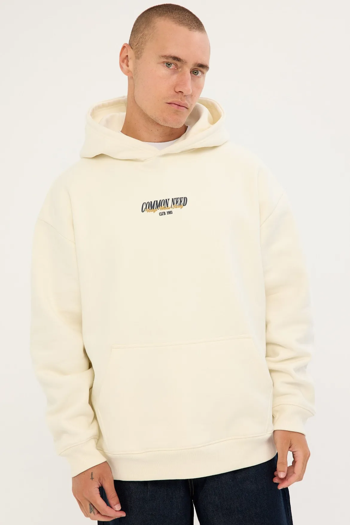 Steer Boxy Hoodie Off White