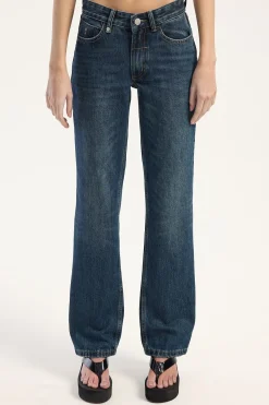 Stevie Mid Straight Jean Teal Blue Used