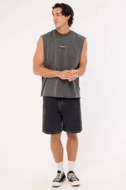 Stinger Box Fit Oversize Muscle Merch Black