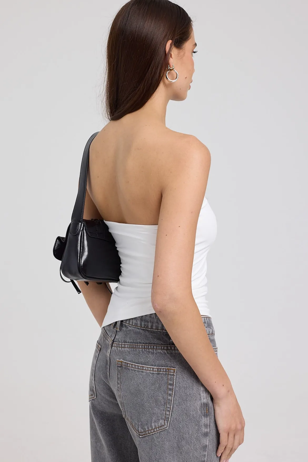 Strapless Asymmetrical Top White