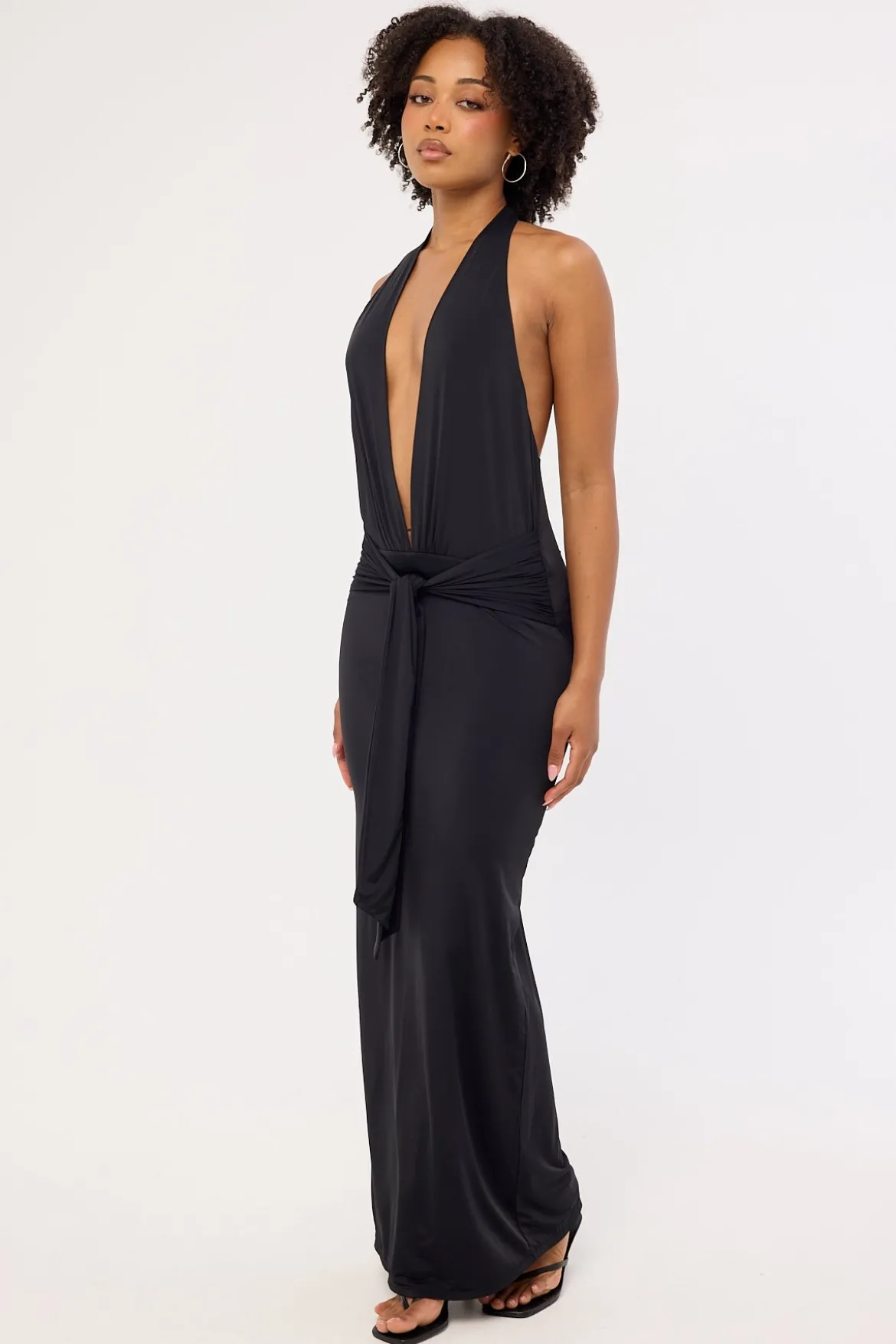 Strata Open Back Maxi Dress Black