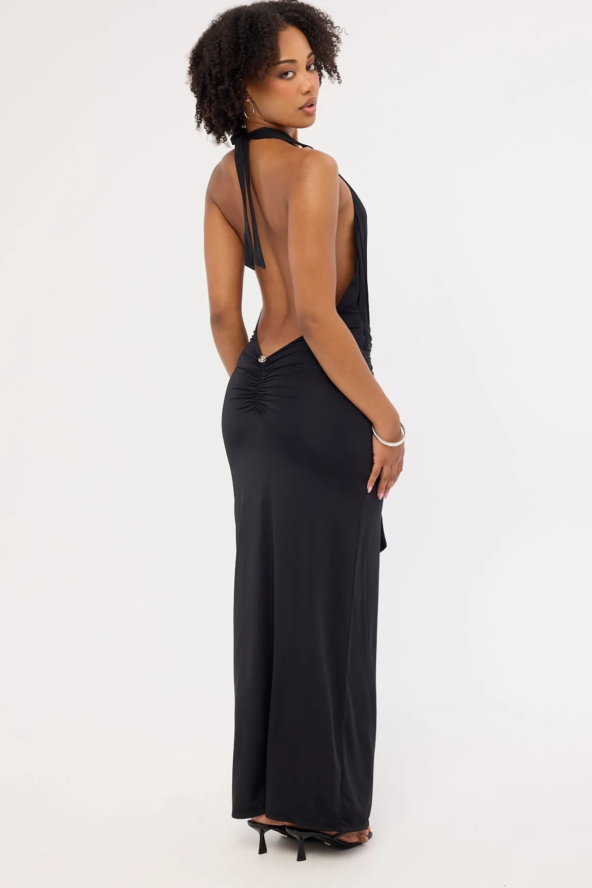 Strata Open Back Maxi Dress Black