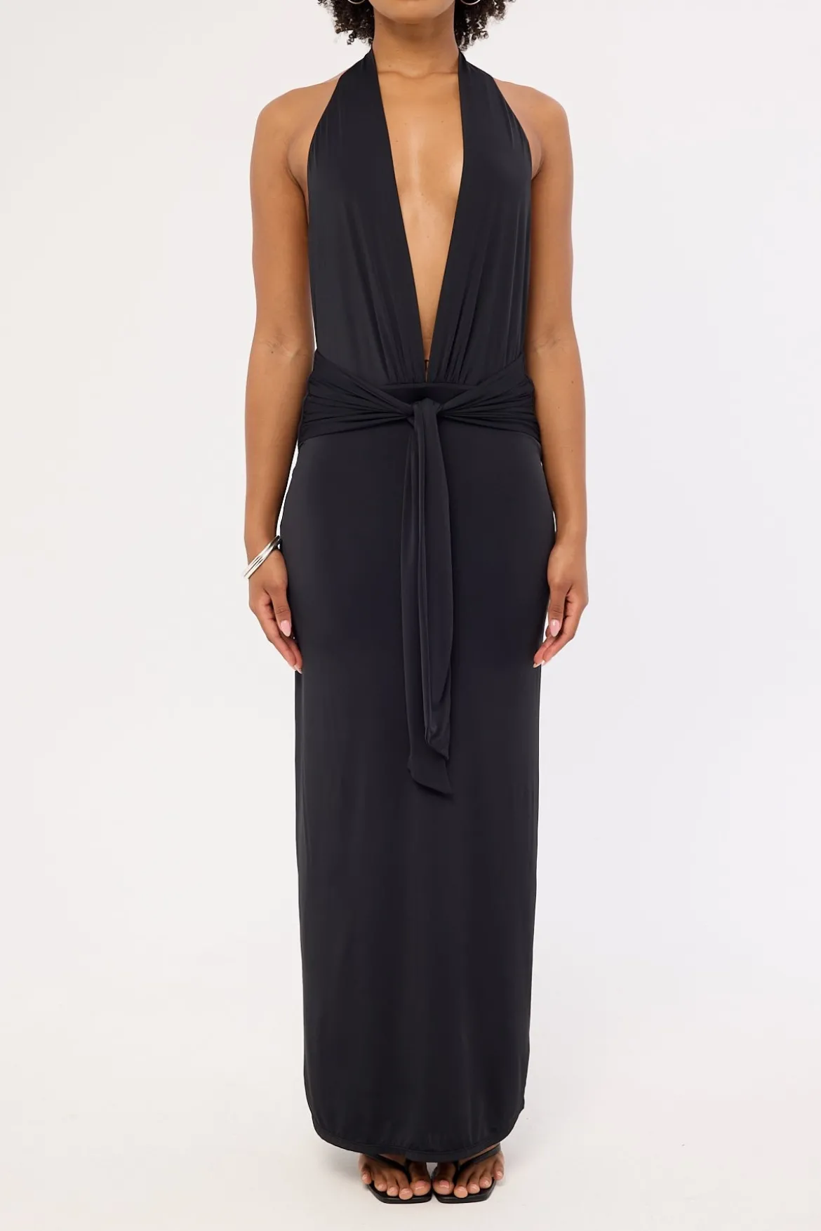 Strata Open Back Maxi Dress Black