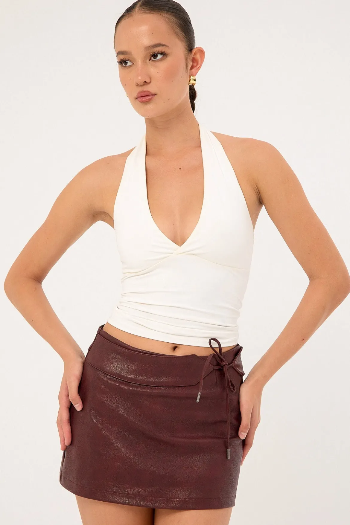 Strata Tie Skort Burgundy