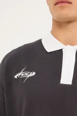 Stratus Cropped Rugby Polo Asphalt