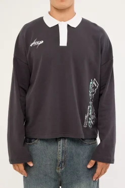 Stratus Cropped Rugby Polo Asphalt