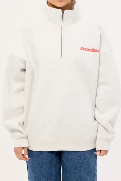 Stratus Relaxed Quarter Zip Crew Grey Marle