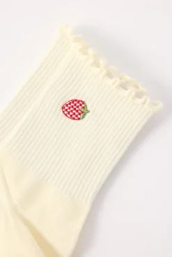Strawberry Sock White