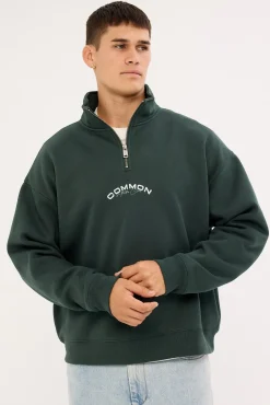 Stride Quarter Zip Sweater Dark Green