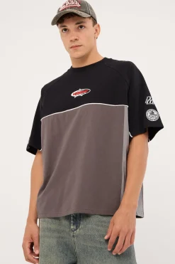 Strike 2 Panel Raglan Oversize Tee Black