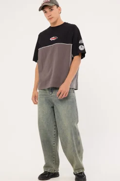 Strike 2 Panel Raglan Oversize Tee Black