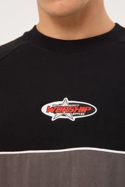 Strike 2 Panel Raglan Oversize Tee Black