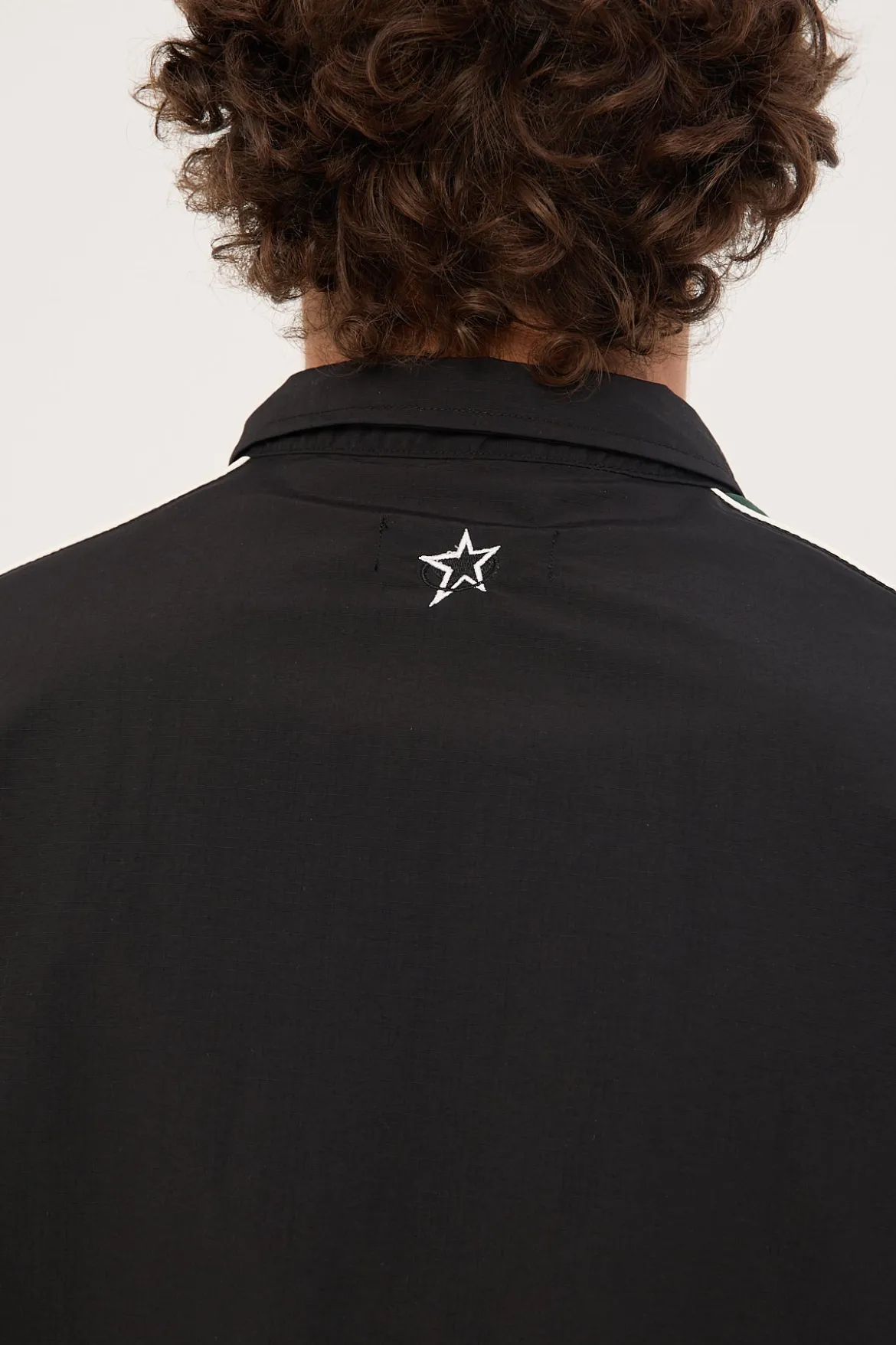 Strukt Oversize Cropped Zip Through Shirt Black/Teal