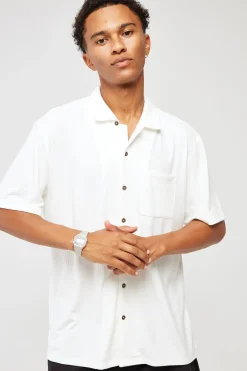 Studio Recycled Resort Collar Shirt Off White