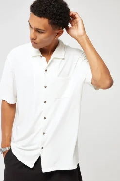 Studio Recycled Resort Collar Shirt Off White