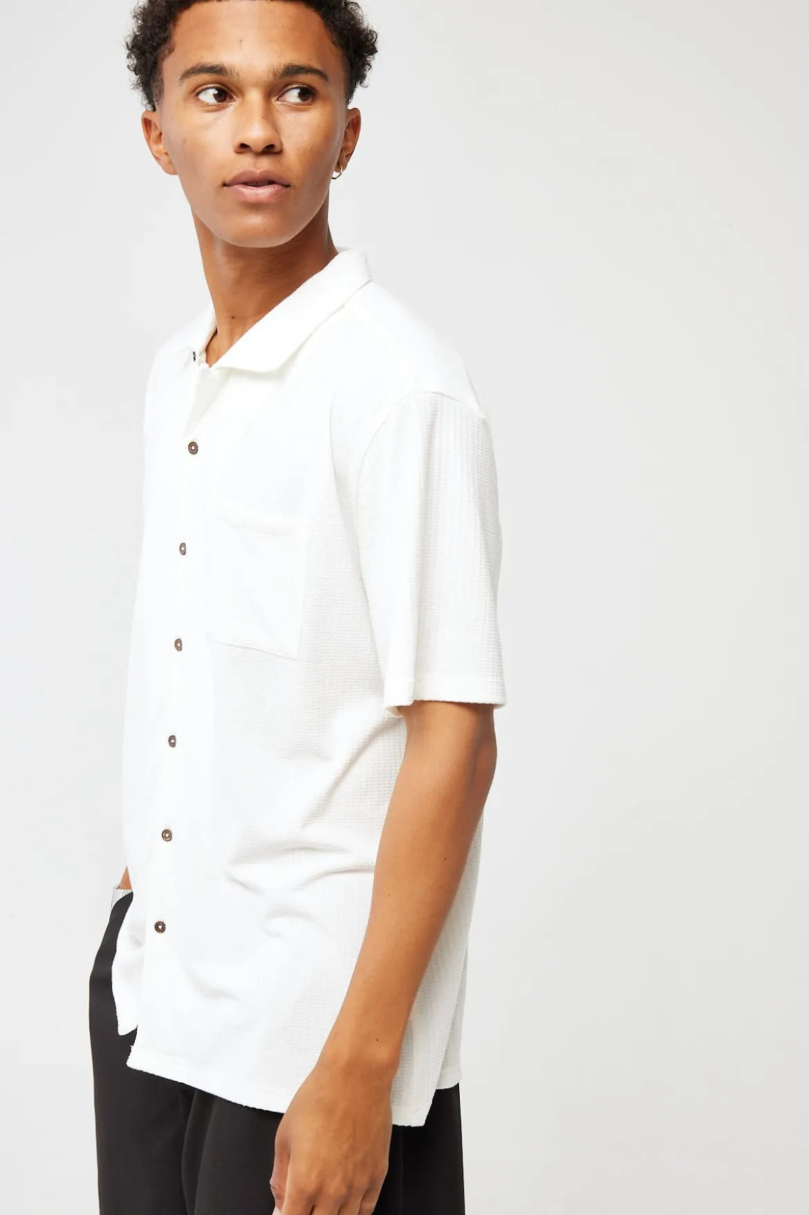 Studio Recycled Resort Collar Shirt Off White