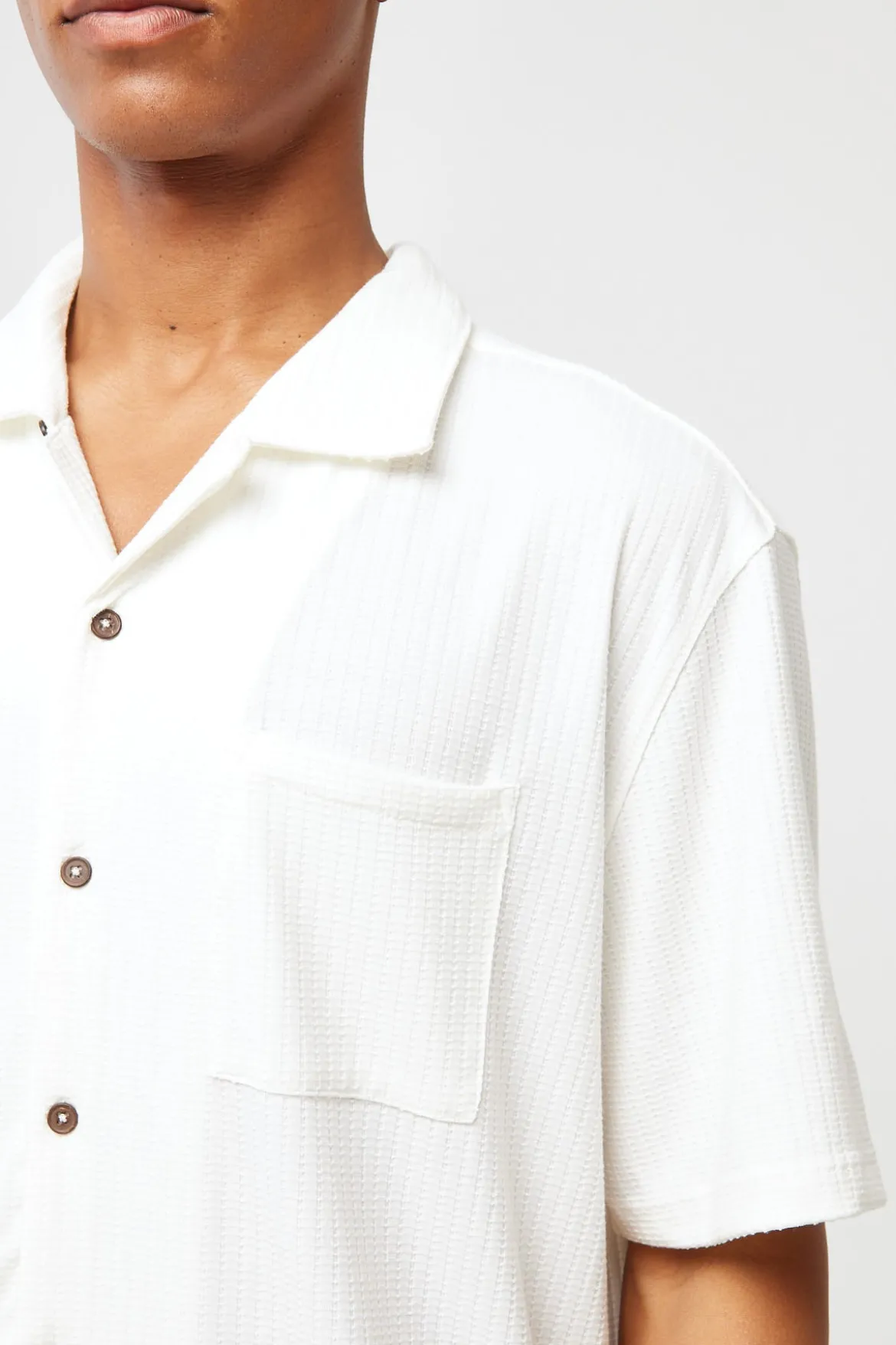 Studio Recycled Resort Collar Shirt Off White
