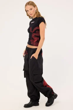 Sumi Dragon Cargo Pant Black