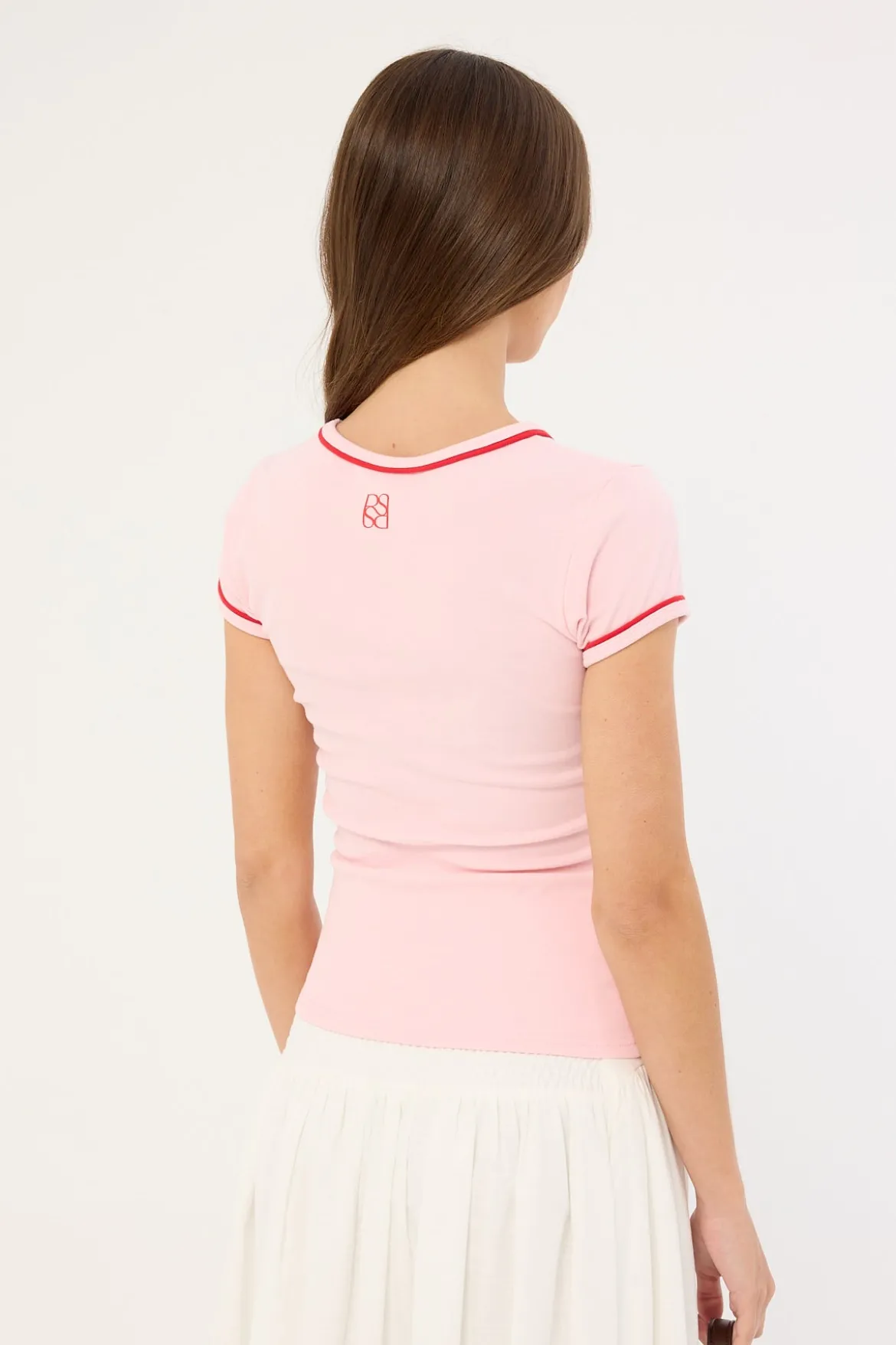 Sunday Club Longline Cap Sleeve Tee Pink