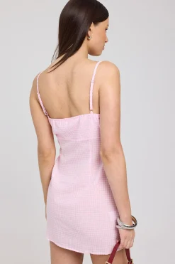 Sunny Side Gingham Mini Dress Pink Check