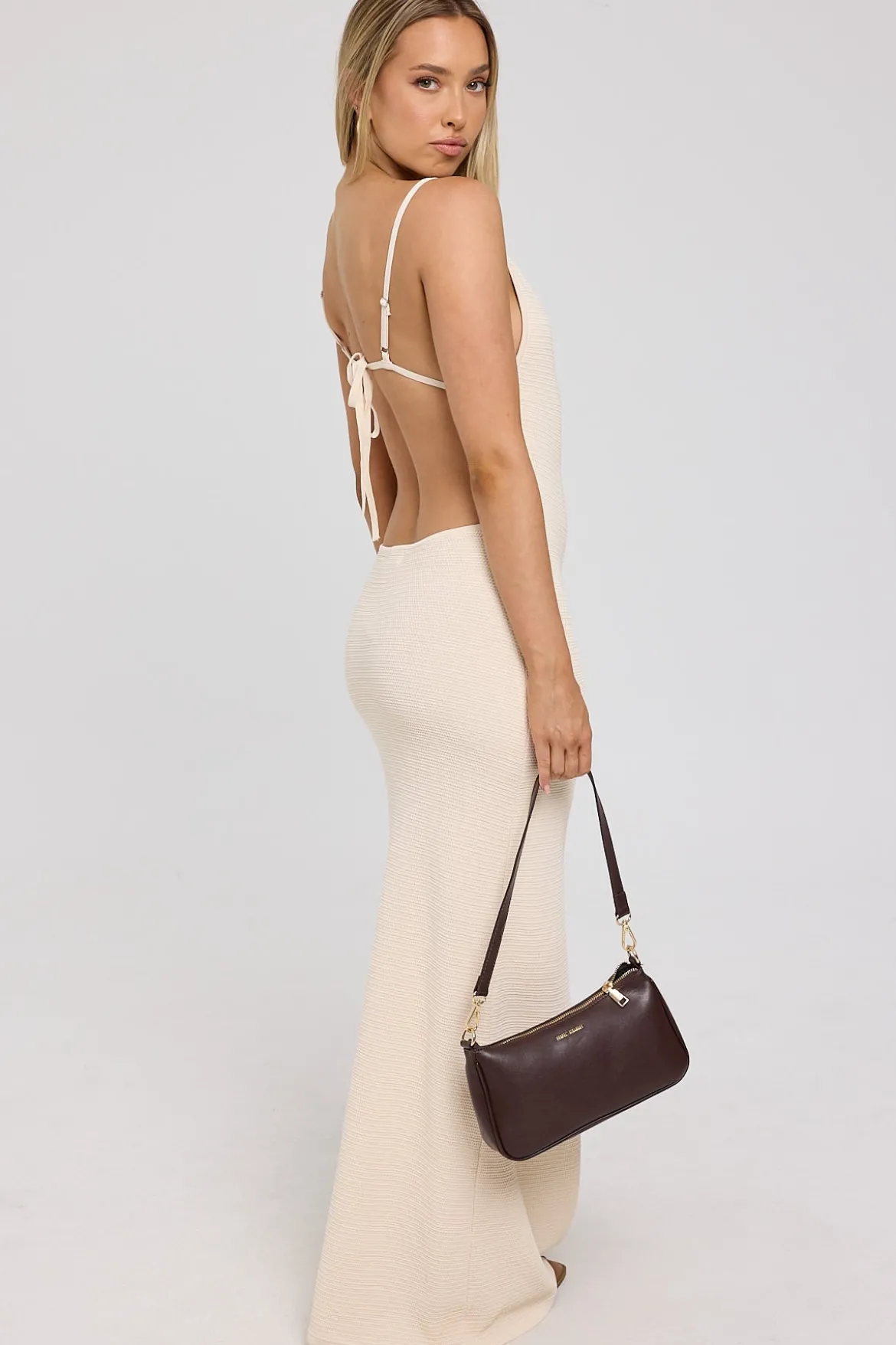 Sunset Soiree Knit Midi Dress Nude