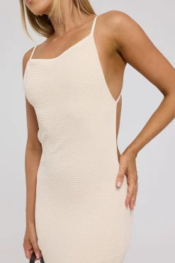 Sunset Soiree Knit Midi Dress Nude