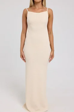 Sunset Soiree Knit Midi Dress Nude