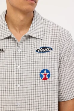 Super Charged Short Sleeve Check Work Shirt White