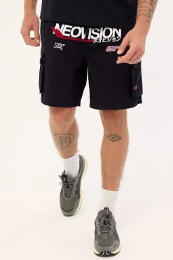 Surge Elastic Waist Cargo Short Black