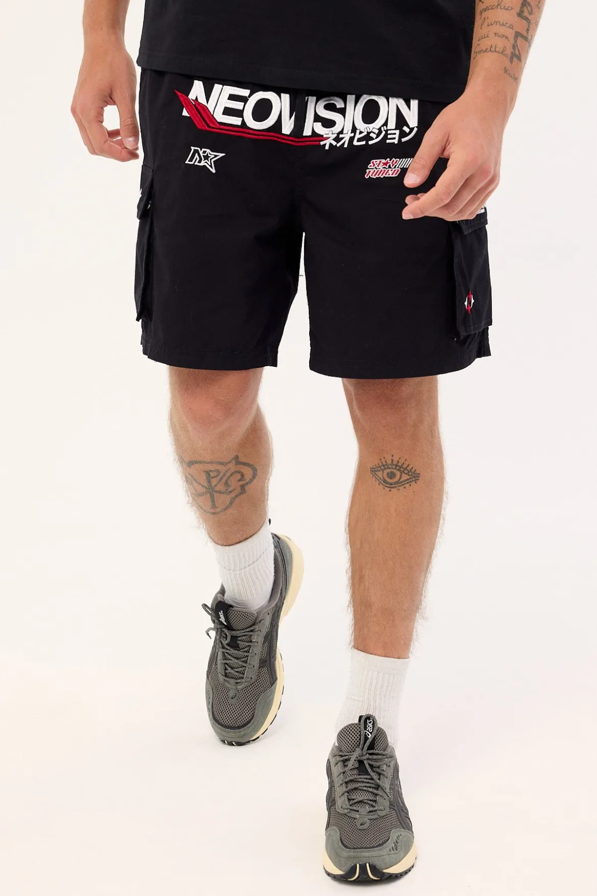 Surge Elastic Waist Cargo Short Black