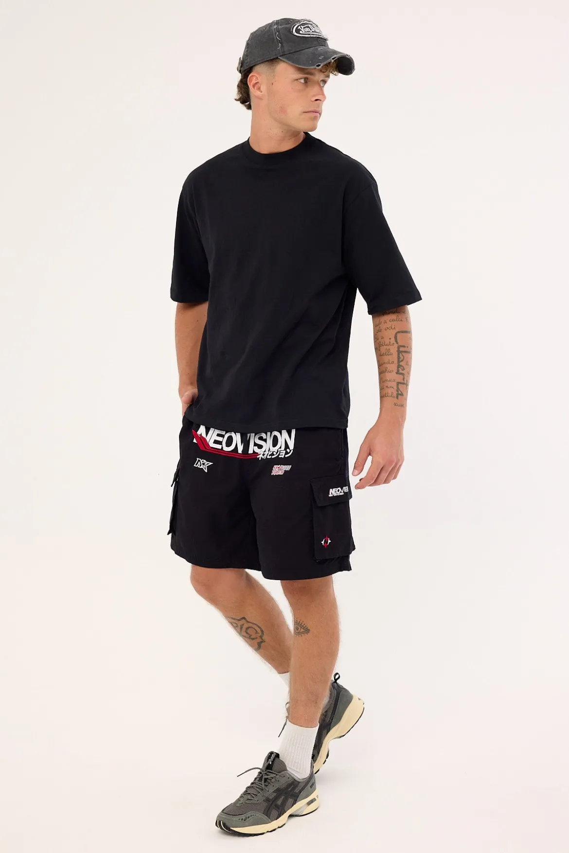 Surge Elastic Waist Cargo Short Black
