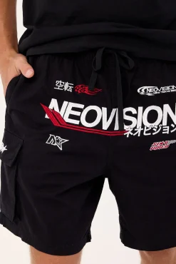 Surge Elastic Waist Cargo Short Black