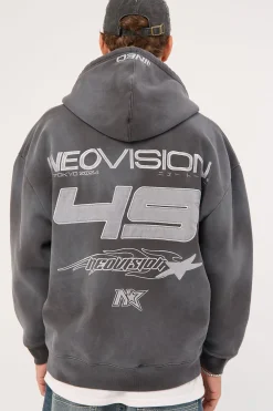 Surge Zip Through Street Hoodie Sunfade Black